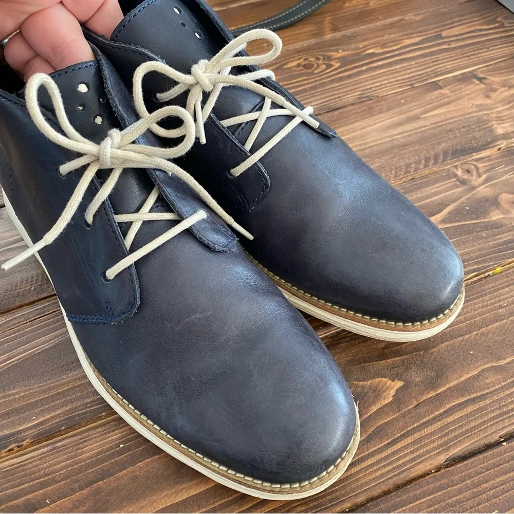 Cole Haan Men’s Butter Soft Genuine Leather Dark Navy Lace Up‎ Chukka Boots 8.5